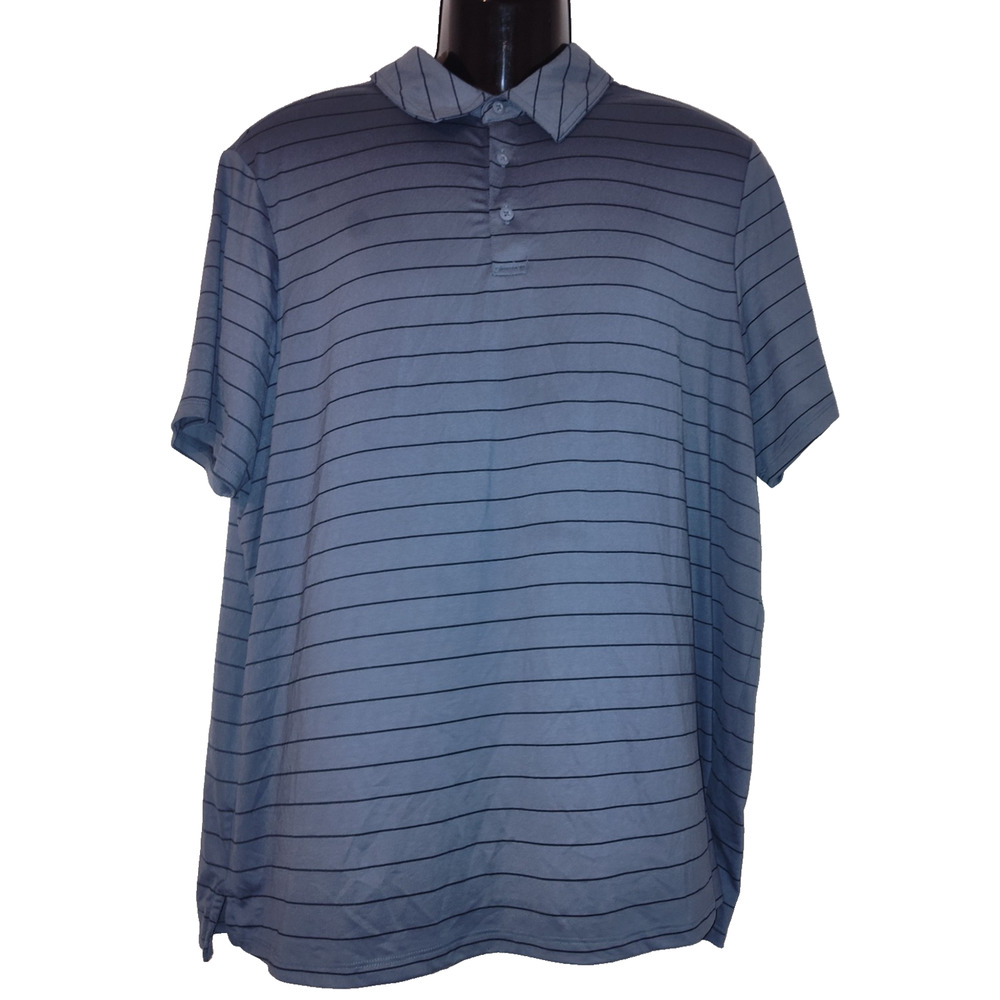 All In Motion Men’s Blue Pinstripe Short Sleeve Shirt Size XL BG16